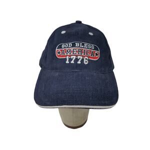 Crossroads God Bless America In God We Trust Patriotic Slideback Hat OSFA Blue